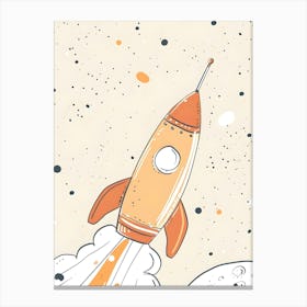 Rocket Ship In Space Kids and Nursery Canvas Print