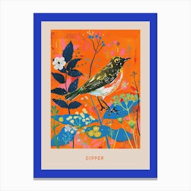 Spring Birds Poster Dipper 1 Canvas Print