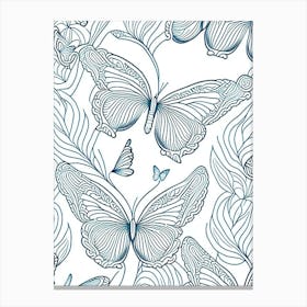 Butterfly Flying In Sky William Morris Inspired 1 Canvas Print