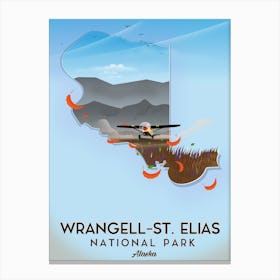 Wrangelli St Elias National Park Travel poster Canvas Print