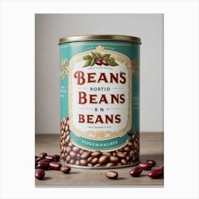 Can of Beans Vegetables Tomatoes  Canvas Print