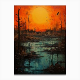 Wetlands Abstract Minimalist 11 Canvas Print