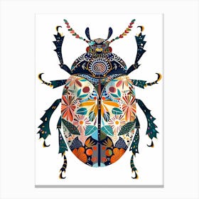 Colourful Insect Illustration Beetle 2 Canvas Print
