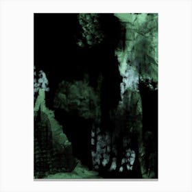 FOREST GREEN - Abstract tree lined forest with an impressionist mood. Canvas Print