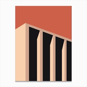 Bauhaus Architecture Sunset 3 Brick Red Canvas Print
