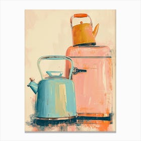 Retro Kitchen Appliances Painting Canvas Print