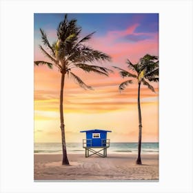 Lifeguard Tower At Sunset Canvas Print