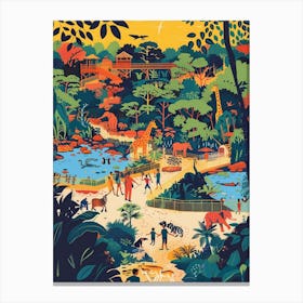 The Bronx Zoo New York Colourful Silkscreen Illustration 4 Lienzos