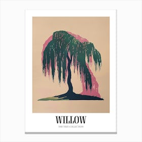 Willow Tree Colourful Illustration 2 Poster Canvas Print