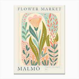 Flower Market Malmo Canvas Print