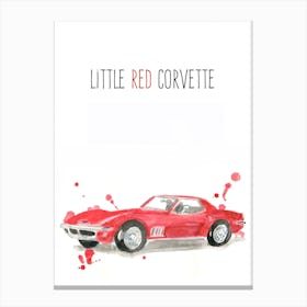 Red Corvette Canvas Print