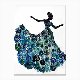 Dancer In A Blue Dress Canvas Print