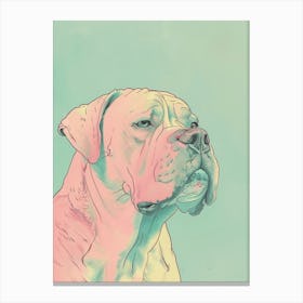 Pastel Neapolitan Mastiff Dog Pastel Line Illustration 3 Canvas Print