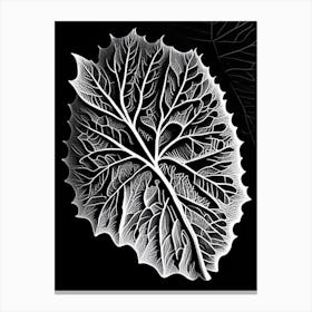 Mulberry Leaf Linocut 4 Canvas Print