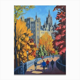 Edinburgh Autumn City Park Canvas Print