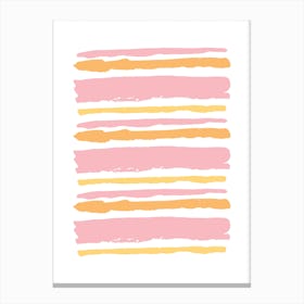 Pink and Orange Abstract Stripes Canvas Print