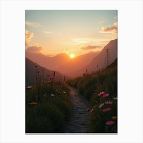 Sunset In The Mountains 43 Canvas Print