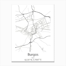 Burgos,Spain Minimalist Map Canvas Print