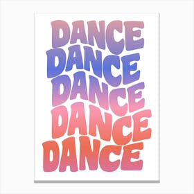 Groovy Dance in Purple Pink and Orange Gradient Canvas Print