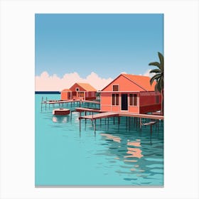 Maldives, Graphic Illustration 3 Canvas Print