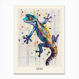 Gecko Colourful Watercolour 2 Poster Canvas Print