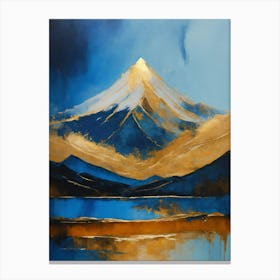 Mountain In Blue And Gold Canvas Print