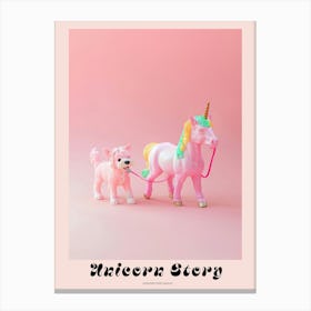 Toy Pastel Unicorn Walking A Dog 1 Poster Canvas Print