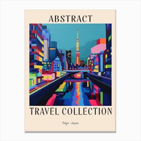 Abstract Travel Collection Poster Tokyo Japan 5 Canvas Print