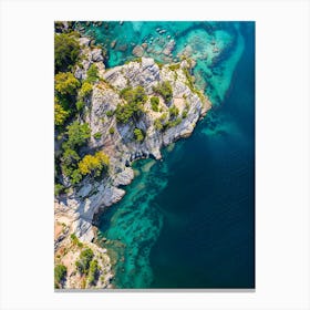 Aerial View Of A Rocky Shore Canvas Print