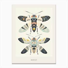 Colourful Insect Illustration Hornet 9 Poster Canvas Print