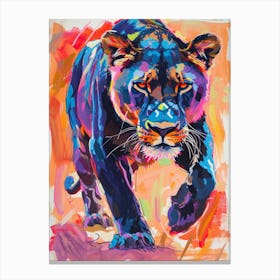 Black Lioness On The Prowl Fauvist Painting 1 Canvas Print