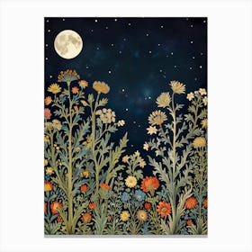 Nature And Moon Style William Morris 8 Canvas Print