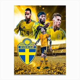 Sweden Football Poster Canvas Print
