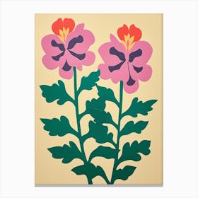 Cut Out Style Flower Art Aconitum 4 Canvas Print