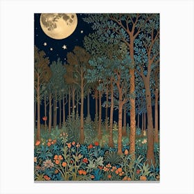 William Morris Night In The Forest 21 Canvas Print