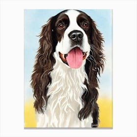 English Springer Spaniel Watercolour dog Canvas Print