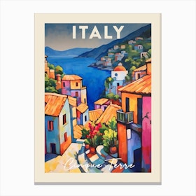 Cinque Terre Italy 1 Fauvist Painting  Travel Poster Canvas Print