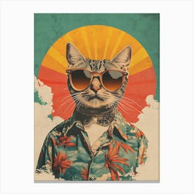 Vintage Retro Poster Cool Cat 17 Canvas Print