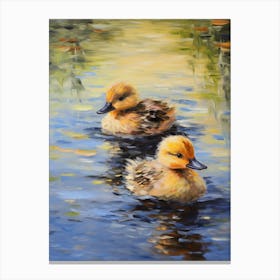 Ducklings Impressionism Style 2 Canvas Print
