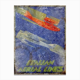 Vintage Travel Poster ― Italian Aerial Airlines 1 Canvas Print