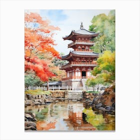 Ninna Ji Temple Japan Watercolour Painting 1  Canvas Print