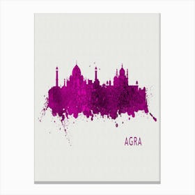 Agra India City Purple Canvas Print