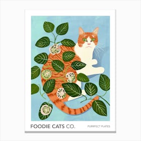 Foodie Cats Co Cat And Basil Canvas Print