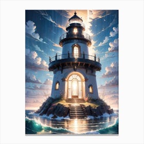 A Lighthouse In The Middle Of The Ocean 47 Canvas Print