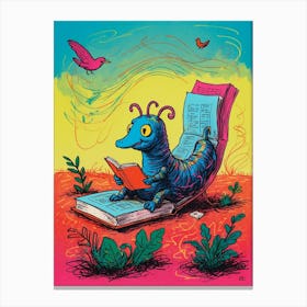 Worm Reading Canvas Print Canvas Print