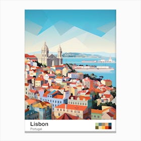 Lisbon, Portugal, Geometric Illustration 1 Poster Canvas Print