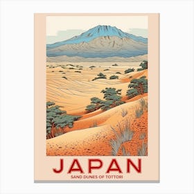 Sand Dunes Of Tottori, Visit Japan Vintage Travel Art 3 Canvas Print