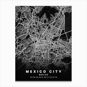 Mexico City Mexico Black Map Leinwandbilder