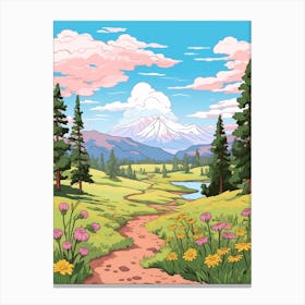 The Colorado Trail Usa 1 Hike Illustration Canvas Print