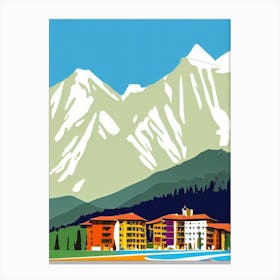 Selva Val Gardena 2, Italy Midcentury Vintage Skiing Poster Canvas Print